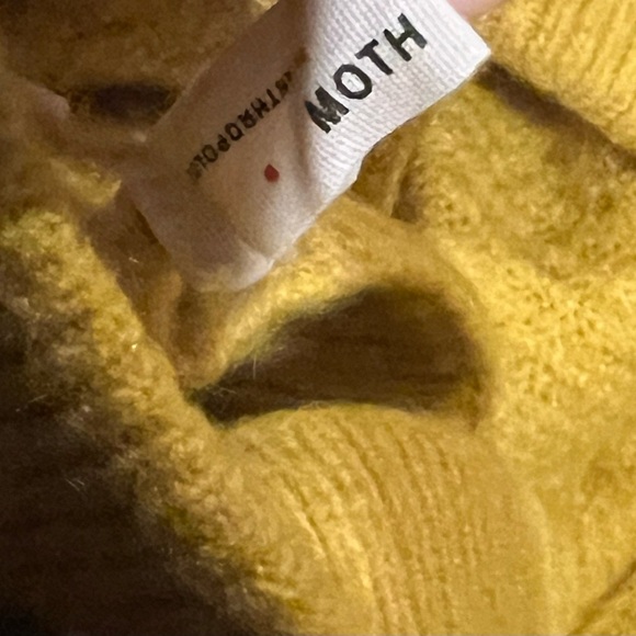 Anthropologie MOTH Cross Neck Chic Yellow Off-Shoulder Sweater XS - Picture 12 of 12